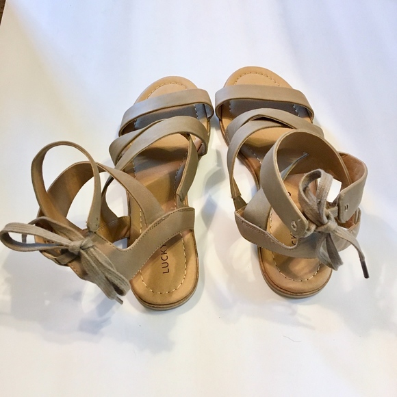 LUCKY BRAND Bandyta Tan Strappy Sandals Size 8.5 - Picture 5 of 8